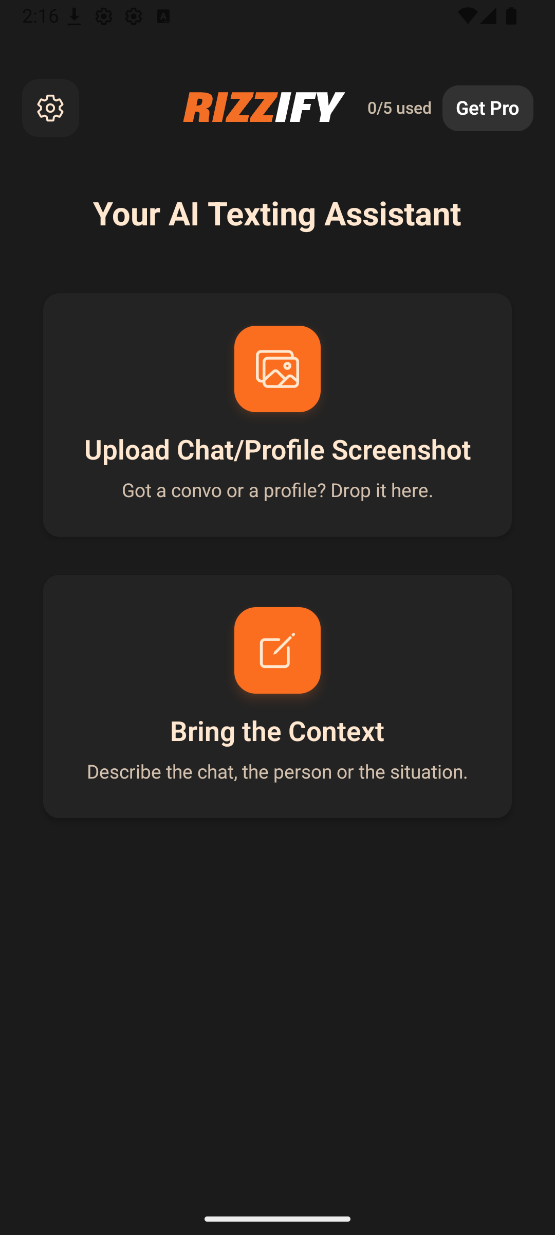 Rizzify app interface